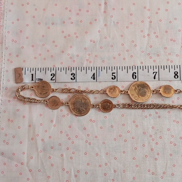 Gold Tone Korea Coin Chain Necklace - Picture 5 of 9